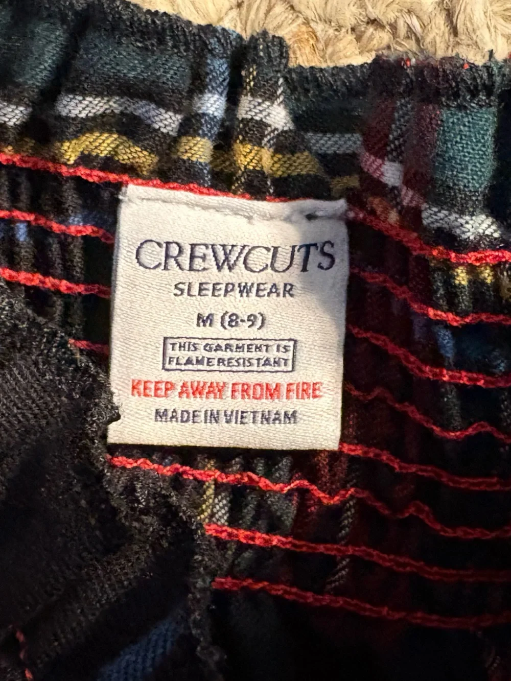 Crewcuts Red, Black & Blue Plaid Smocked Sleeveless Nightgown, Size M 8-9